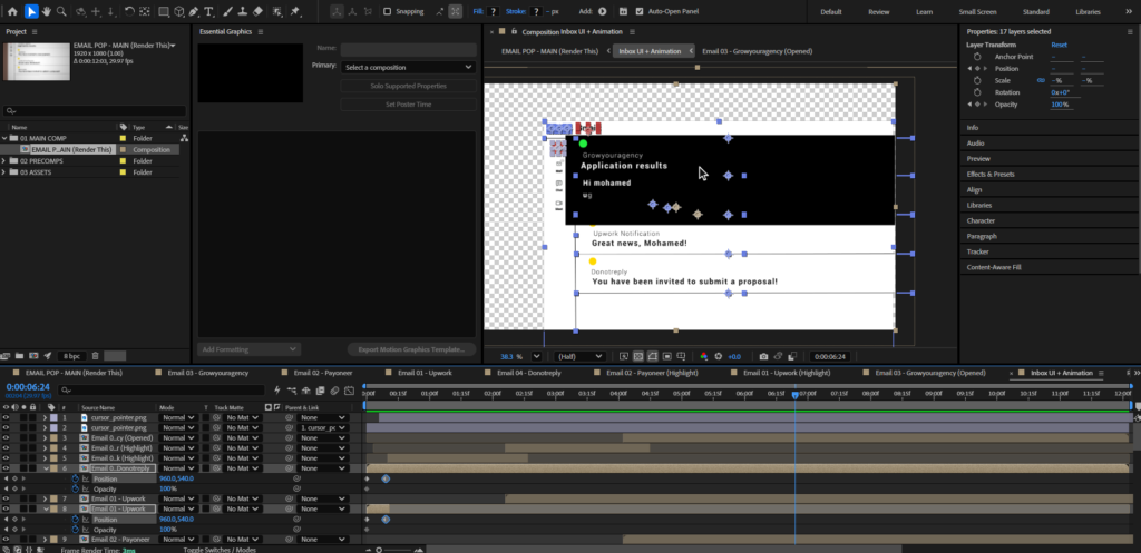 Email Pop – After Effects project